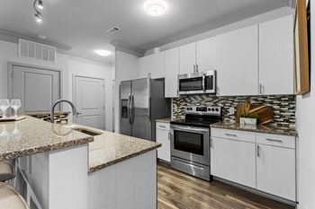 Gourmet kitchen with stainless steel appliances and oversized sink
