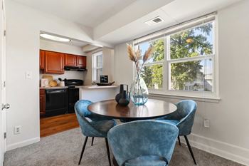 Dining room with kitchen bar