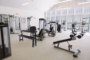 Charlotte apartment for rent - Fitness center with strength equipment at Sycamore at Tyvola, Charlotte, North Carolina