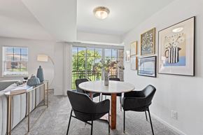 Towson apartment for rent - a dining room with a table and chairs and a window at Courthouse Square Apartments, Towson, 21286