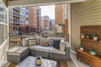 Patio with a couch