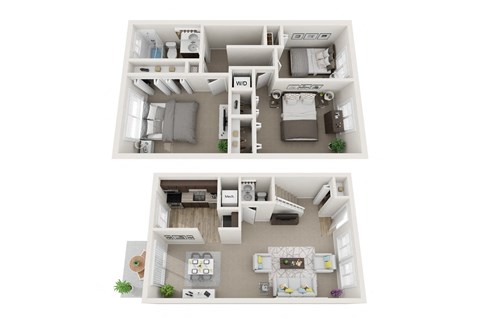Floor plan for 3 beds, 1.5 baths, 1029 sqft