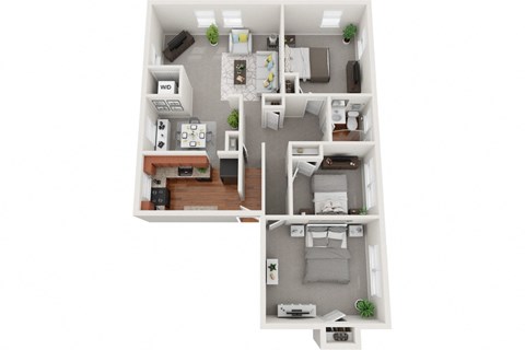 Floor plan for 3 beds, 1 bath, 962 sqft
