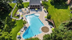 Towson apartment for rent - arial view of the pool at Courthouse Square Apartments, Maryland, 21286