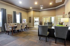 Murfreesboro apartment for rent - leasing office with desks and chairs at Fortress Grove, Tennessee, 37128