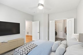 Mount Pleasant apartment for rent - A bedroom with a large bed and a flat screen TV at Sweetgrass Landing, Mount Pleasant, SC, 29466