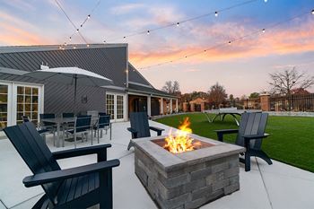 Firepit with chairs surrounding 