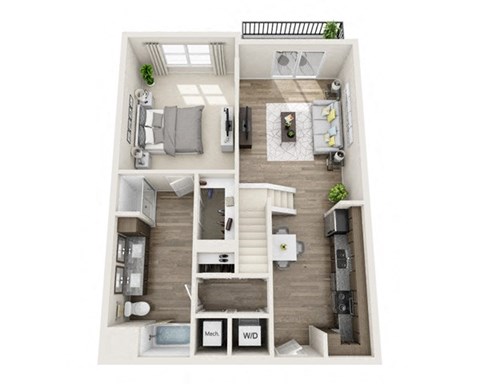 Floor plan for 2 beds, 2 baths, 1200 sqft