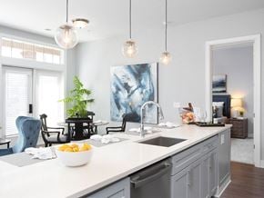 Raleigh apartment for rent - Kitchen island at St Mary's Square North Apartments, Raleigh, 27605