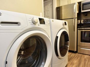 Full-size front load washer and dryer