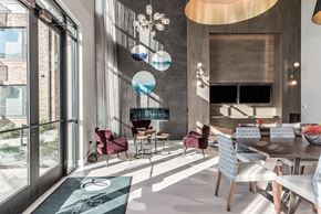Katy apartment for rent - a dining room with a table and chairs and a large window