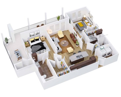 Floor plan for 2 beds, 2 baths, 1026 sqft