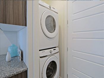 Full-size stackable washer and dryer