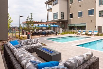 Poolside lounge area