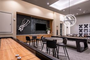 Denver apartment for rent - a room with a pool table and a flat screen tv  at Encore at Boulevard One, Denver, 80230