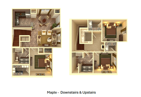 Floor plan for 3 beds, 2 baths, 1461 sqft
