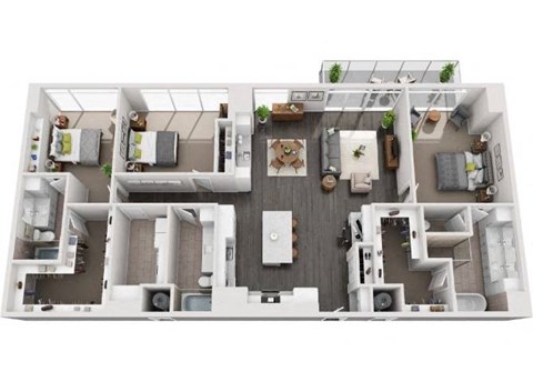 Floor plan for 3 beds, 3 baths, 2137 sqft