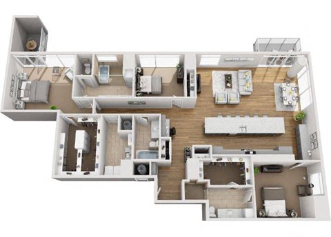 Floor plan for 3 beds, 3 baths, 2452 sqft