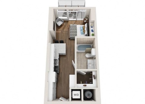 Floor plan for studio, 1 bath, 467 sqft