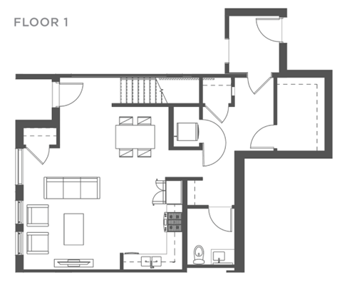Floor plan for 2 beds, 2.5 baths, 1826 sqft