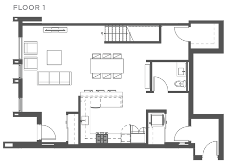 Floor plan for 2 beds, 2.5 baths, 2037 sqft