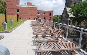 Rooftop deck with barbecue grills