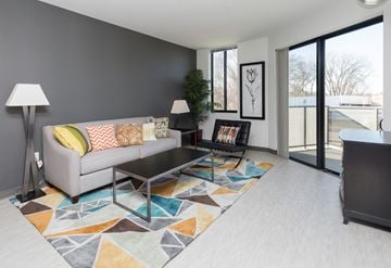 Des Moines apartment for rent - a living room with a couch and a coffee table