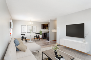 Sioux Falls apartment for rent - a living room with a couch and a tv