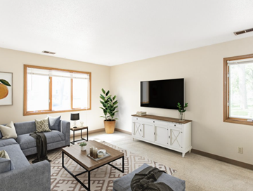 Sioux Falls apartment for rent - a living room with a couch and a television