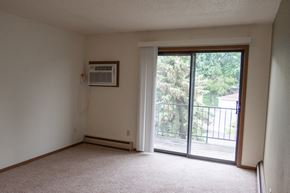 Sioux Falls apartment for rent - an empty living room with a door to a balcony