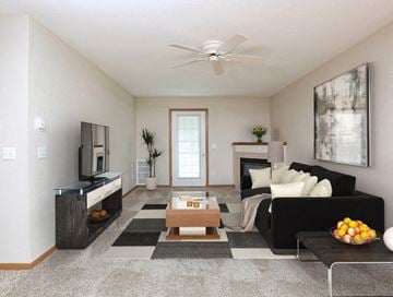 Tea apartment for rent - a living room with a couch and a coffee table