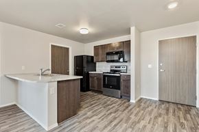 Rapid City apartment for rent - kitchen with black appliances