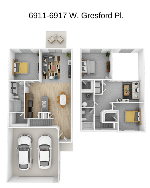 Floor plan for 3 beds, 2 baths, 1689 sqft
