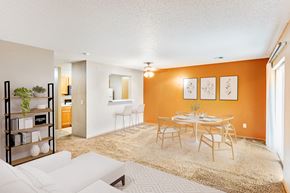 Sioux Falls apartment for rent - a living room and dining room with a table and chairs