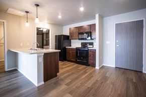 Sergeant Bluff townhouse for rent - a kitchen with a sink and a refrigerator