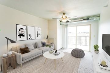 Sioux Falls apartment for rent - a living room with a couch and a white coffee table