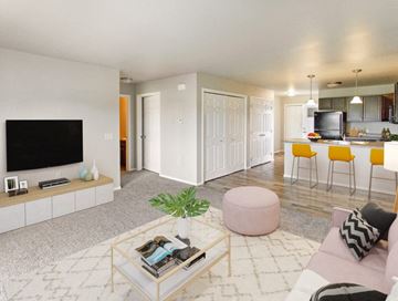 Tea apartment for rent - a living room with a couch and a table