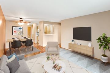 Sioux Falls apartment for rent - a living room with a couch and a table and a tv