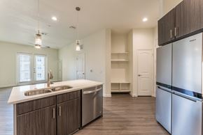 Grand Prairie apartment for rent - Kitchen With Inbuilt Wash Basin at Residences at 3000 Bardin Road, Grand Prairie, TX