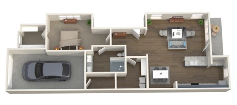 Floor plan for 1 bed, 1 bath, 1141 sqft