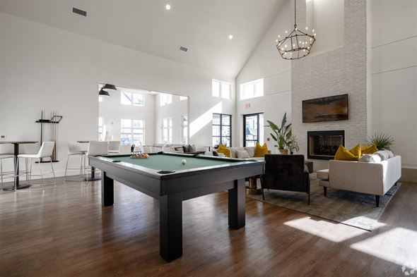San Marcos apartment for rent - an open living room with a pool table at The Fitzroy San Marcos, San Marcos