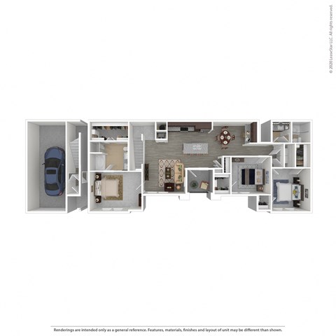 Floor plan for 3 beds, 2 baths, 1488 sqft