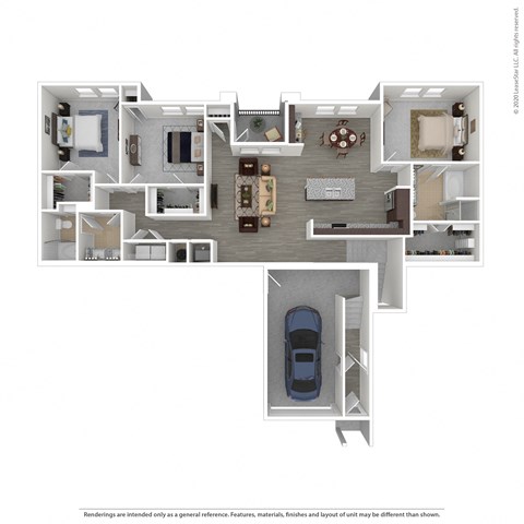 Floor plan for 3 beds, 2 baths, 1640 sqft