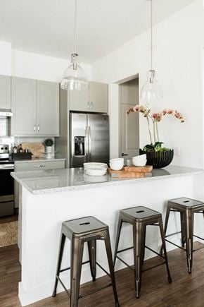 Leander apartment for rent - Modern Kitchen Island at Villas of Mason Hills, Leander, Texas