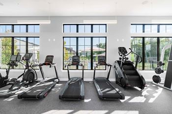Fitness center with treadmills and stair climber
