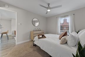 Houston apartment for rent - Spacious bedroom with en suite bathroom access at Monarch Medical Center Apartments, Houston, TX