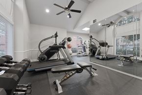 Houston apartment for rent - Fitness with cardio and weight equipment at Monarch Medical Center Apartments, Houston