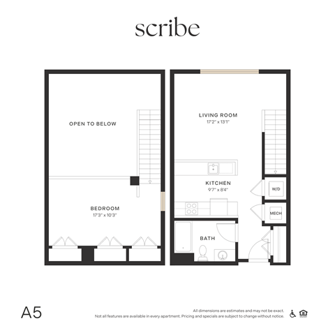 Floor plan for 1 bed, 1 bath, 784 sqft