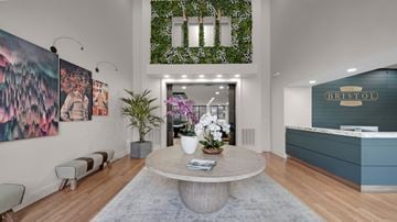 Memphis apartment for rent - A living room with a large grey coffee table in the middle.