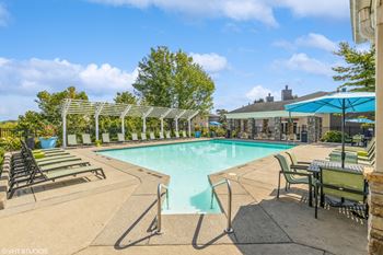 The swimming pool at our apartments